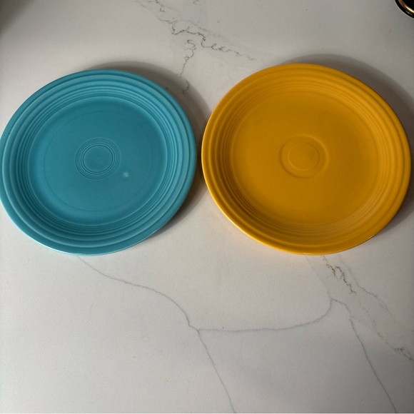 Fiesta Other - 2 Fiesta Ware Original Turquoise, Yellow Plate 9 1/2” Fiestaware Vintage